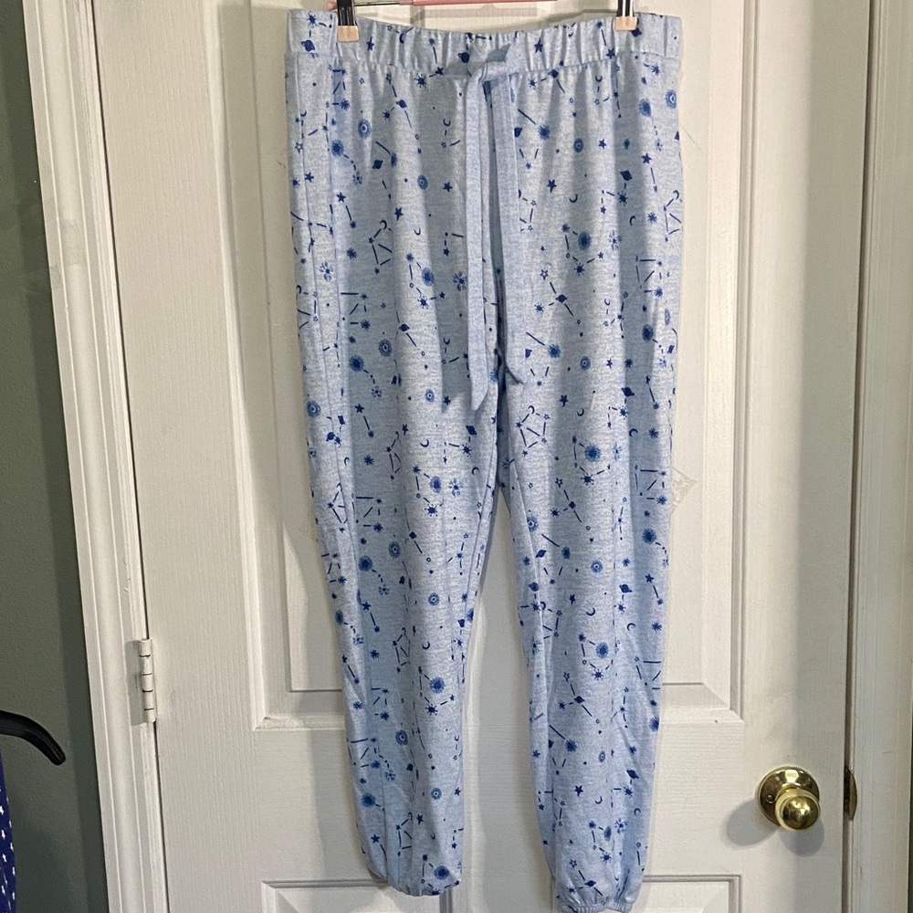 Women's Blue Star Print Pajama Pants